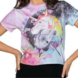 Blackmilk unicornia post grad unicorn ying yang crop top